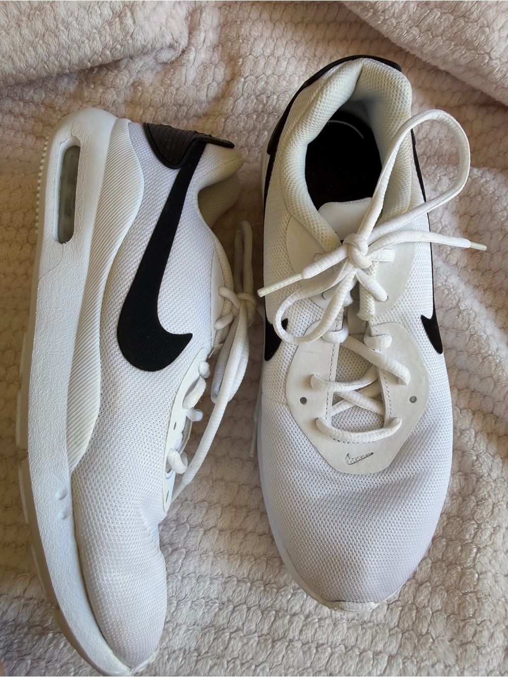 Nike White Sneakers with Black Swoosh